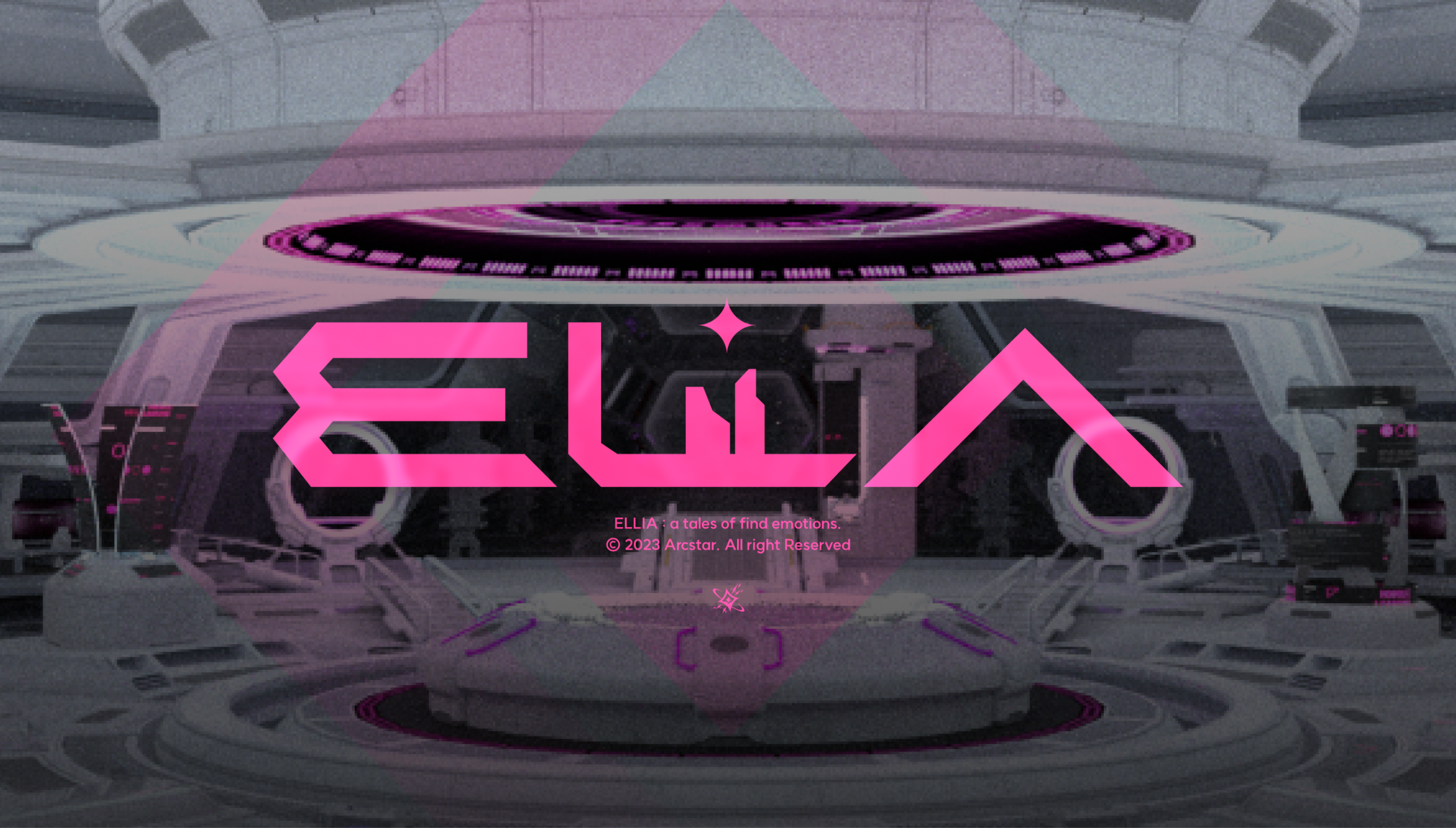 연구소 컨셉의 ELLIA 랜딩 화면